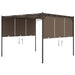 Pavilion de grădină cu perdea laterală, gri taupe, 3x3x2,25 m - WALTI WALTI