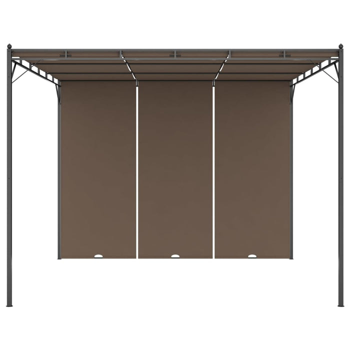 Pavilion de grădină cu perdea laterală, gri taupe, 3x3x2,25 m - WALTI WALTI
