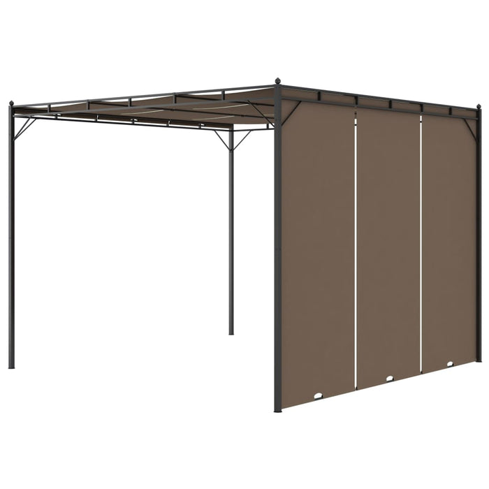 Pavilion de grădină cu perdea laterală, gri taupe, 3x3x2,25 m - WALTI WALTI