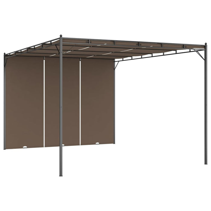 Pavilion de grădină cu perdea laterală, gri taupe, 4x3x2,25 m - WALTI WALTI