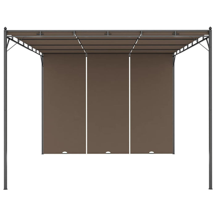 Pavilion de grădină cu perdea laterală, gri taupe, 4x3x2,25 m - WALTI WALTI