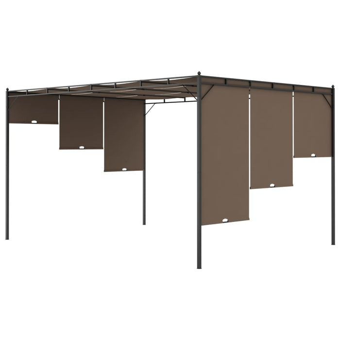 Pavilion de grădină cu perdea laterală, gri taupe, 4x3x2,25 m - WALTI WALTI