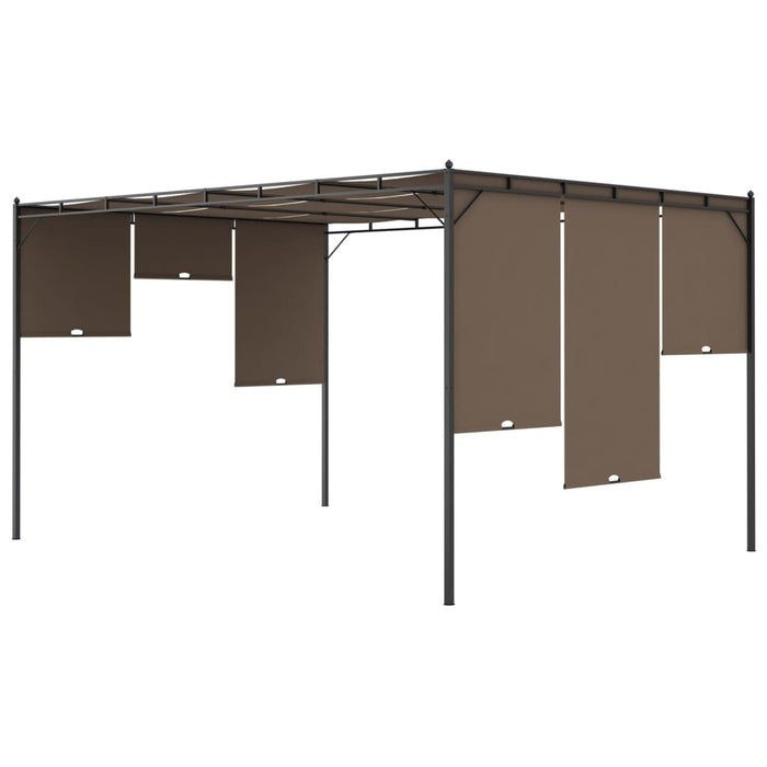 Pavilion de grădină cu perdea laterală, gri taupe, 4x3x2,25 m - WALTI WALTI