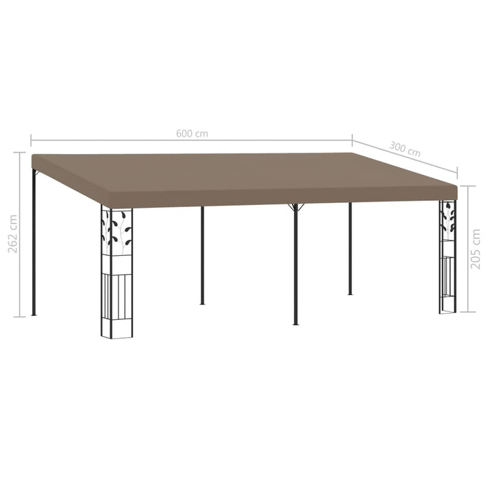 Pavilion montat de perete, gri taupe, 6 x 3 x 2,5 m - WALTI WALTI