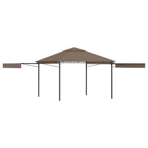 Pavilion extinsii duble acoperiș gri taupe 3x3x2,75 m 180 g/m² - WALTI WALTI