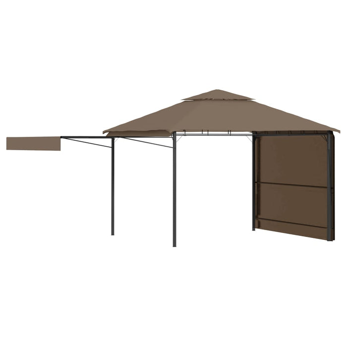 Pavilion extinsii duble acoperiș gri taupe 3x3x2,75 m 180 g/m² - WALTI WALTI