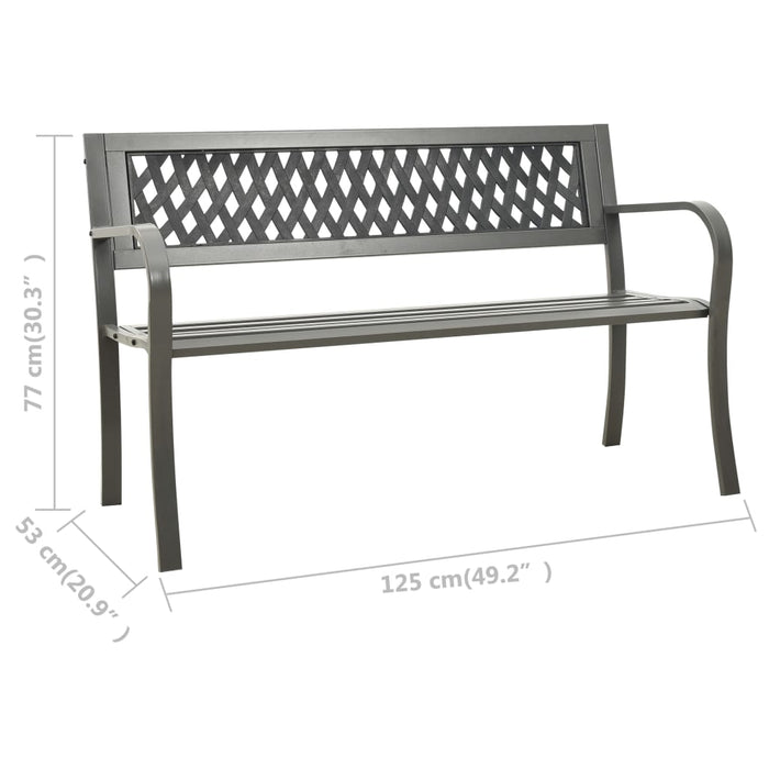 Bancă de grădină, gri, 125 cm, oțel - WALTI WALTI