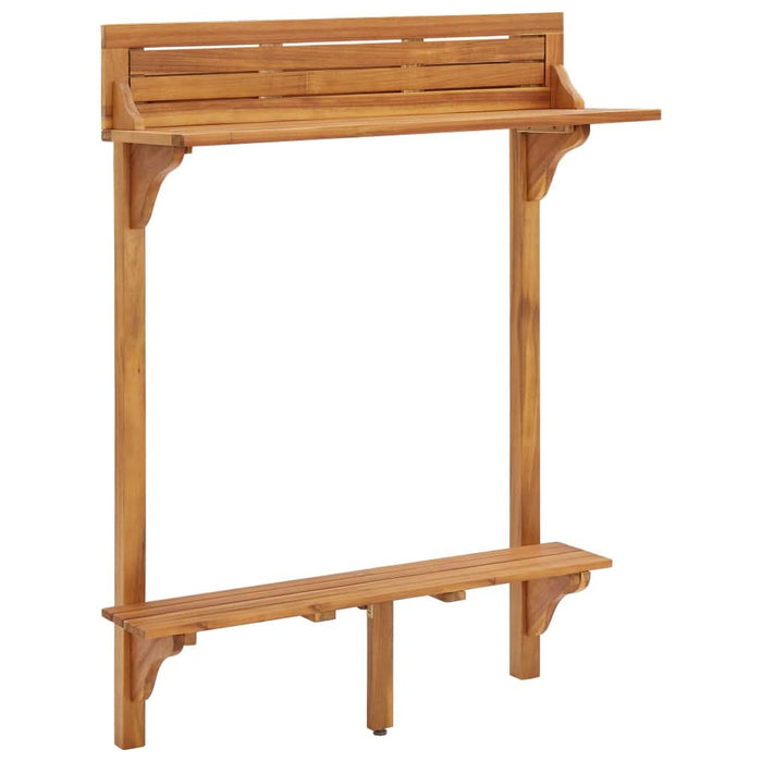 Masă de bar pentru balcon, 90x37x122,5 cm, lemn masiv de acacia - WALTI WALTI