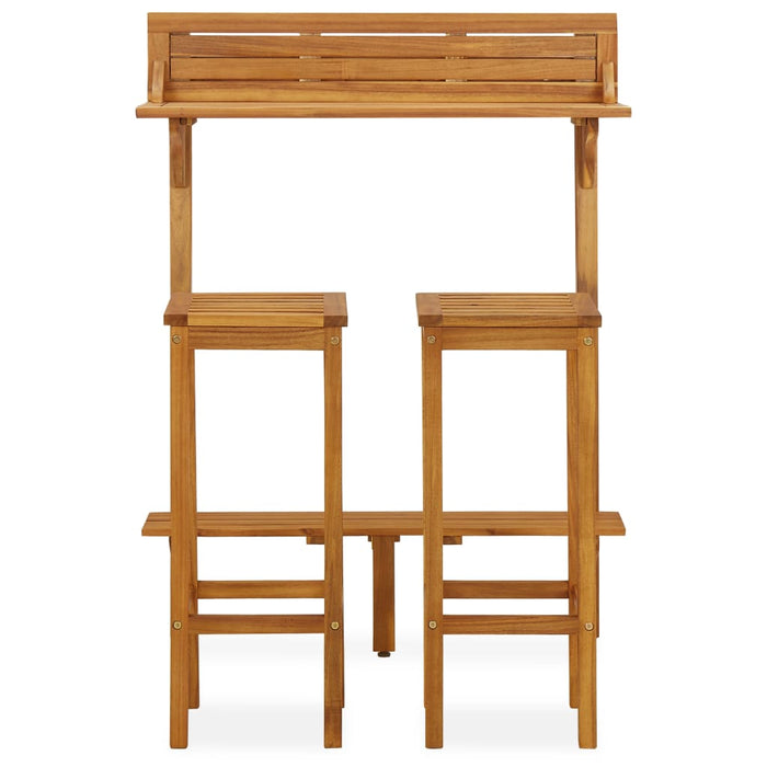 Set mobilier bar de balcon, 3 piese, lemn masiv de acacia - WALTI WALTI