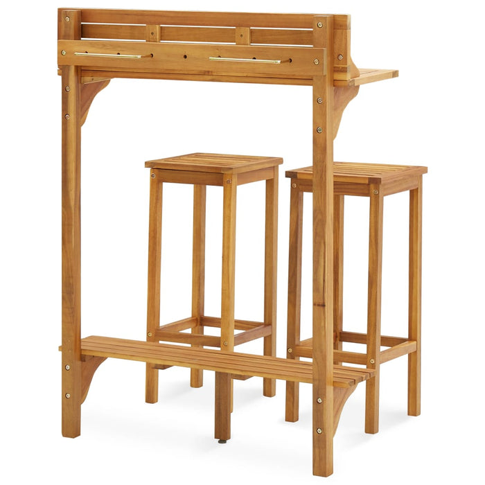 Set mobilier bar de balcon, 3 piese, lemn masiv de acacia - WALTI WALTI