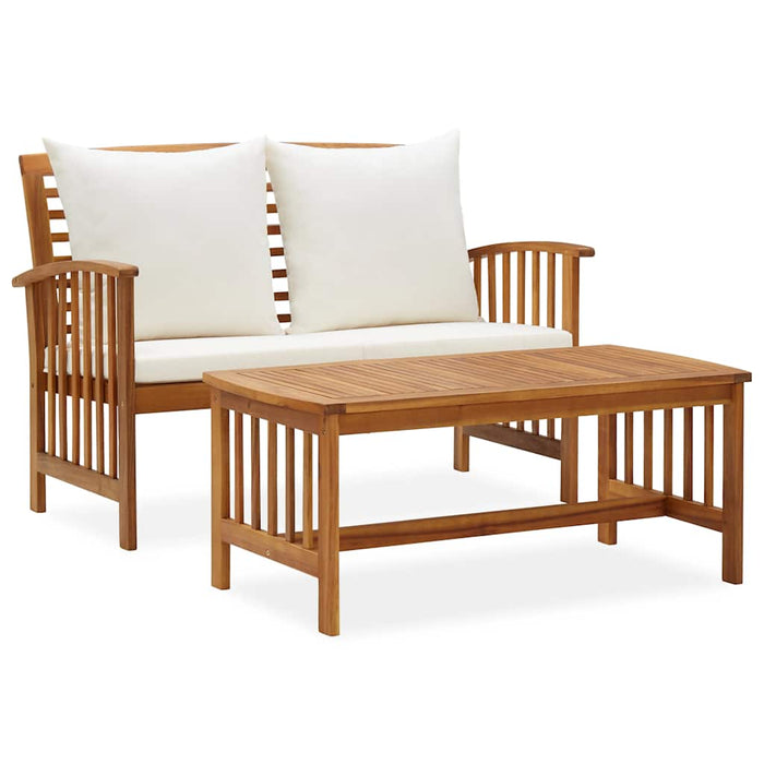 Set mobilier de grădină cu perne, 2 piese, lemn masiv de acacia - WALTI WALTI