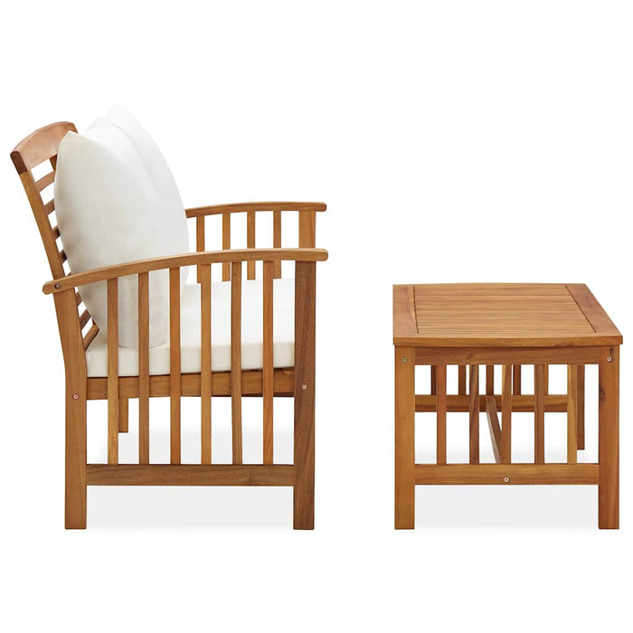 Set mobilier de grădină cu perne, 2 piese, lemn masiv de acacia - WALTI WALTI