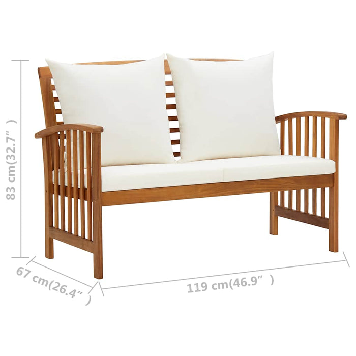 Set mobilier de grădină cu perne, 2 piese, lemn masiv de acacia - WALTI WALTI