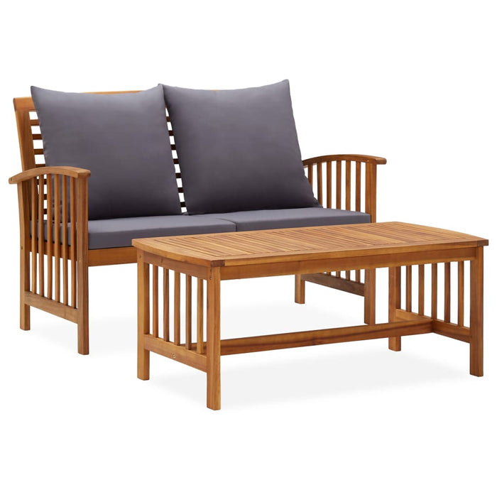 Set mobilier de grădină cu perne, 2 piese, lemn masiv de acacia - WALTI WALTI
