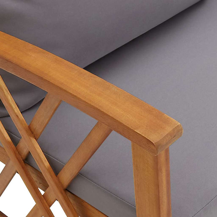 Set mobilier de grădină cu perne, 2 piese, lemn masiv de acacia WALTI