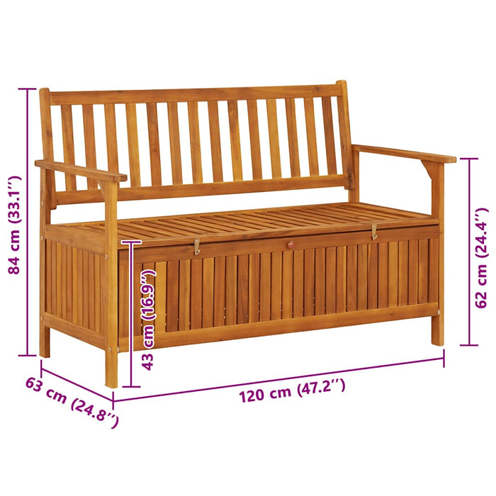 Bancă de depozitare grădină, 120 cm, lemn masiv de acacia - WALTI WALTI