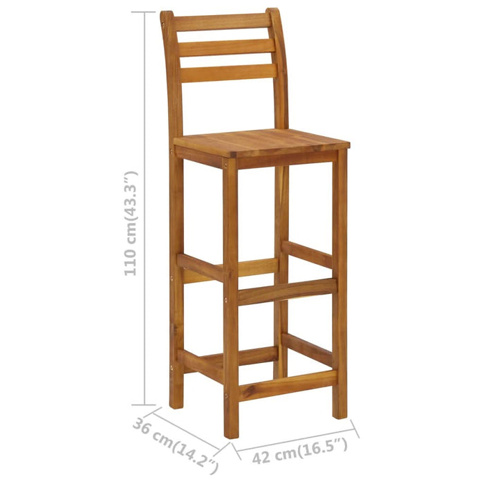 Taburete de bar, 4 buc., lemn masiv de acacia - WALTI WALTI