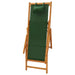 Scaun de plajă pliabil, verde, lemn masiv de eucalipt, textil - WALTI WALTI