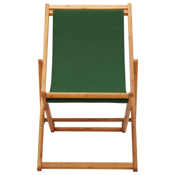 Scaun de plajă pliabil, verde, lemn de eucalipt și țesătură - WALTI WALTI