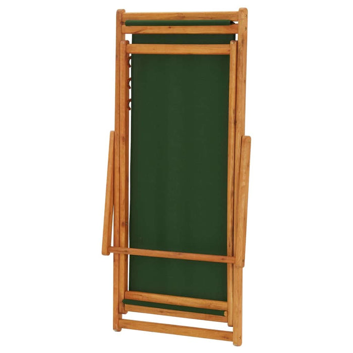Scaun de plajă pliabil, verde, lemn de eucalipt și țesătură - WALTI WALTI