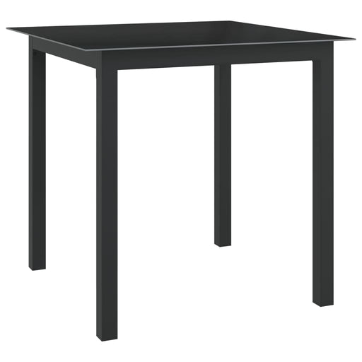 Masă de grădină, negru, 80x80x74 cm, aluminiu și sticlă - WALTI WALTI