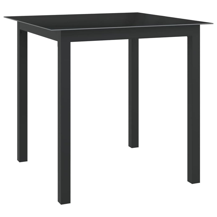 Masă de grădină, negru, 80x80x74 cm, aluminiu și sticlă - WALTI WALTI