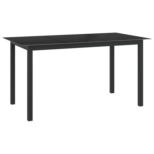 Masă de grădină, negru, 150x90x74 cm, aluminiu și sticlă - WALTI WALTI