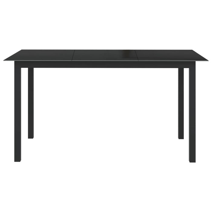 Masă de grădină, negru, 150x90x74 cm, aluminiu și sticlă - WALTI WALTI