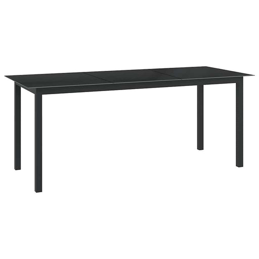 Masă de grădină, negru, 190x90x74 cm, aluminiu și sticlă - WALTI WALTI