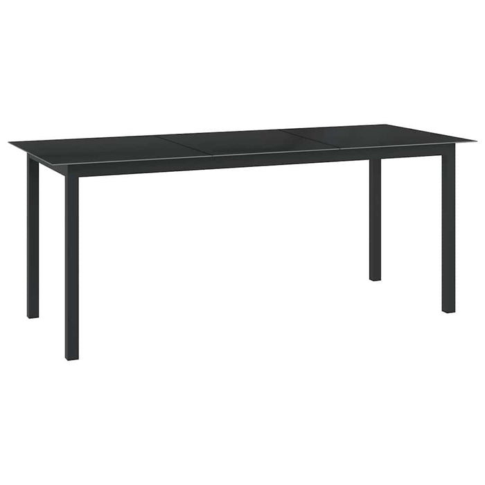 Masă de grădină, negru, 190x90x74 cm, aluminiu și sticlă - WALTI WALTI