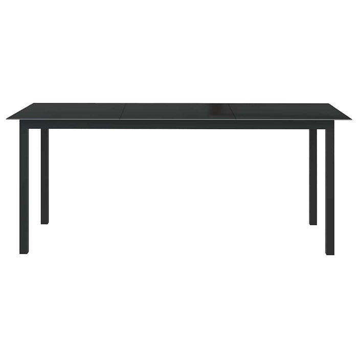 Masă de grădină, negru, 190x90x74 cm, aluminiu și sticlă - WALTI WALTI