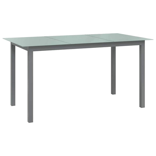 Masă de grădină, gri deschis, 150x90x74 cm, aluminiu și sticlă - WALTI WALTI
