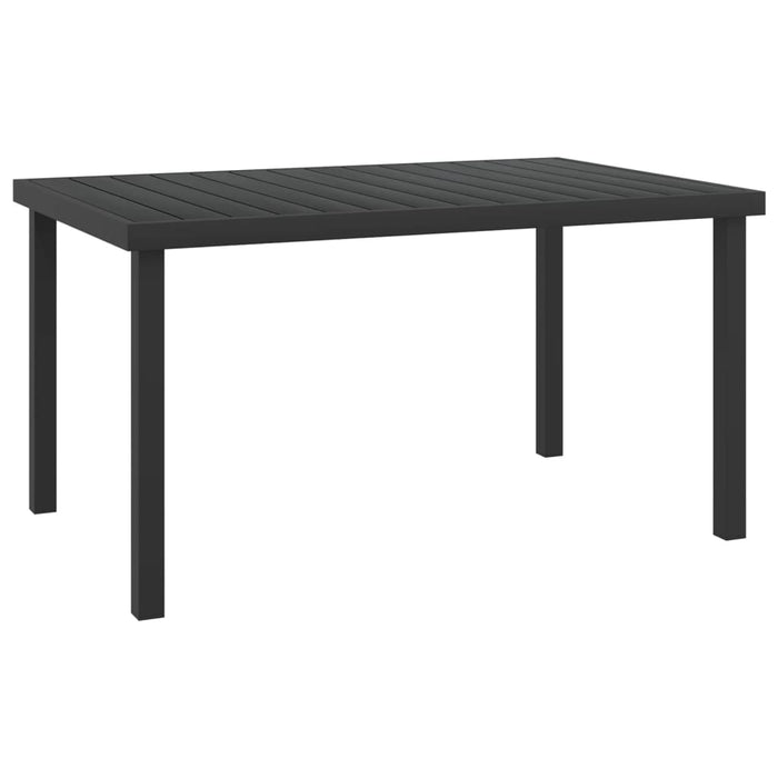 Masă de grădină, negru, 140x90x74 cm, aluminiu și WPC WALTI