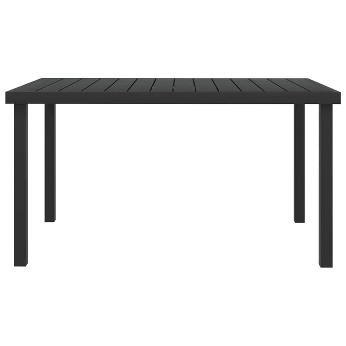 Masă de grădină, negru, 140x90x74 cm, aluminiu și WPC WALTI