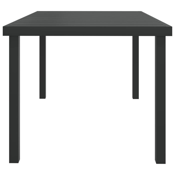 Masă de grădină, negru, 140x90x74 cm, aluminiu și WPC WALTI