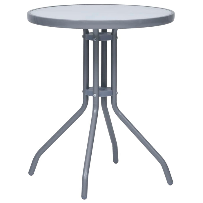 Masă de grădină, gri deschis, 60 cm, oțel și sticlă WALTI
