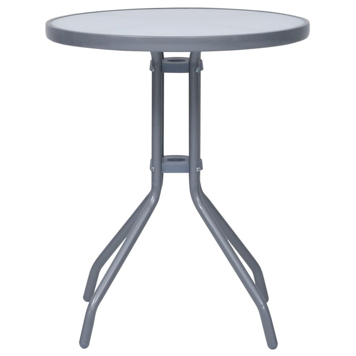 Masă de grădină, gri deschis, 60 cm, oțel și sticlă WALTI