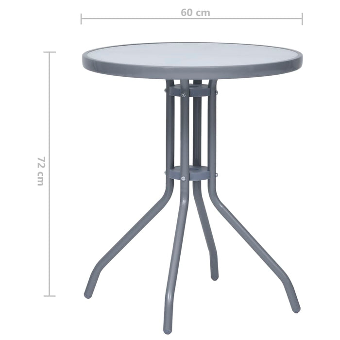 Masă de grădină, gri deschis, 60 cm, oțel și sticlă WALTI
