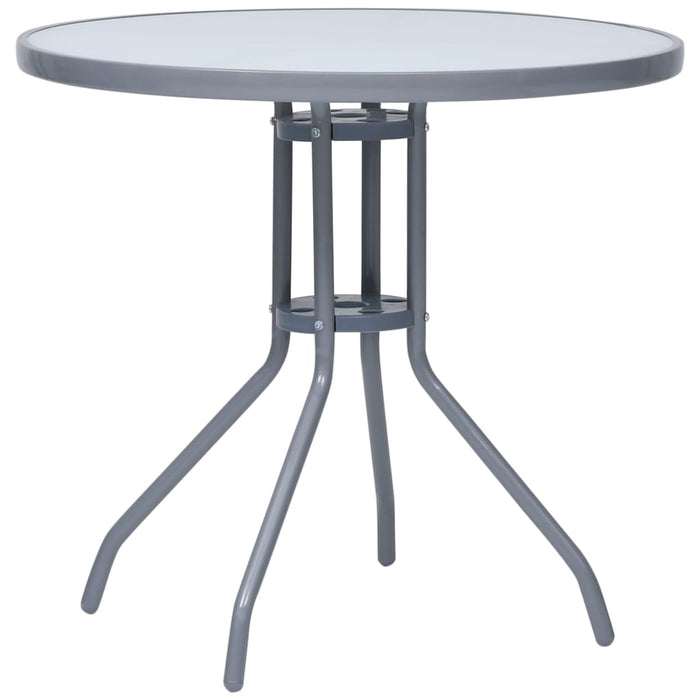 Masă de grădină, gri deschis, 80 cm, oțel și sticlă - WALTI WALTI