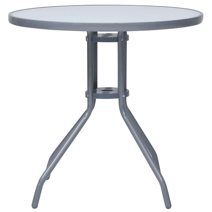 Masă de grădină, gri deschis, 80 cm, oțel și sticlă - WALTI WALTI