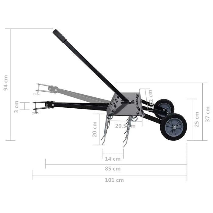 Scarificator pentru mașină de tuns iarbă ride-on, 100 cm - WALTI WALTI