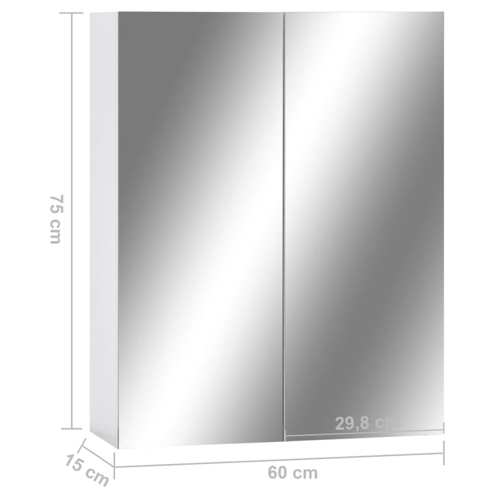Dulap de baie cu oglindă, alb, 60x15x75 cm, MDF - WALTI WALTI