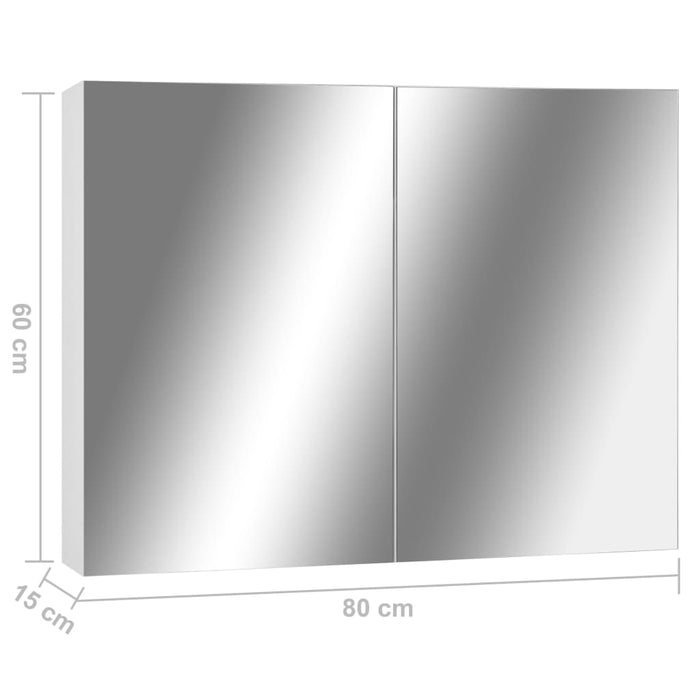 Dulap de baie cu oglindă, alb, 80x15x60 cm, MDF - WALTI WALTI