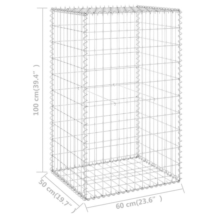 Perete gabion cu capace, 60 x 50 x 100 cm, oțel galvanizat - WALTI WALTI