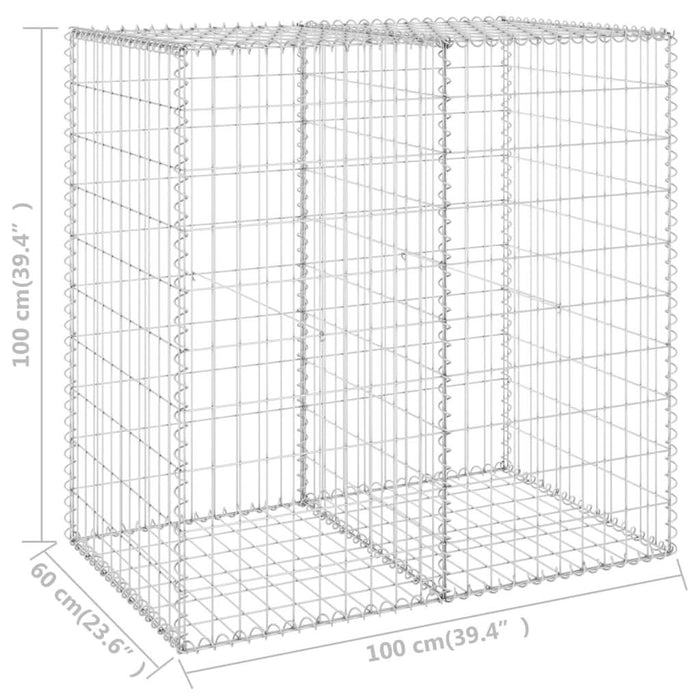 Perete gabion cu capace, 100 x 60 x 100 cm, oțel galvanizat - WALTI WALTI