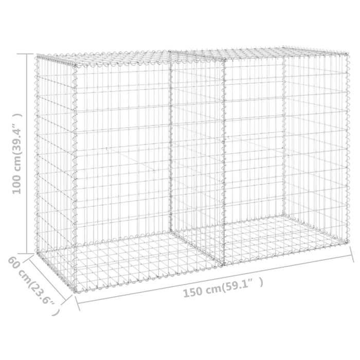 Perete gabion cu capace, 150 x 60 x 100 cm, oțel galvanizat - WALTI WALTI