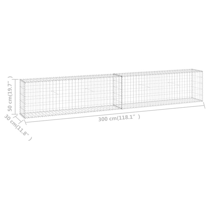 Perete gabion cu capace, 300 x 30 x 50 cm, oțel galvanizat - WALTI WALTI