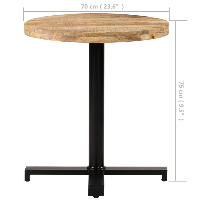 Masă de bistro rotundă, Ø70 x 75 cm, lemn de mango brut - WALTI WALTI