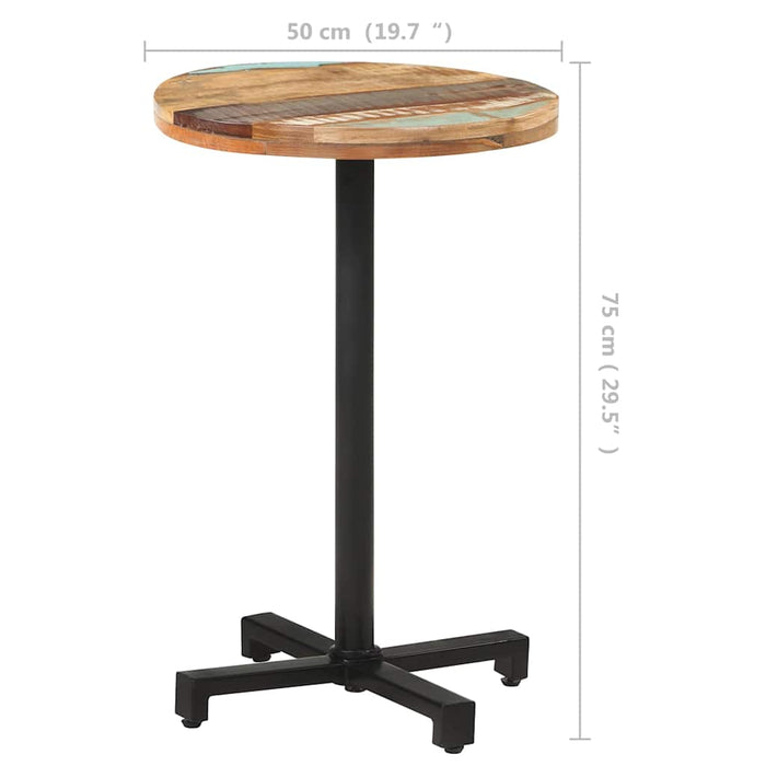 Masă de bistro, Ø50x75 cm, lemn masiv reciclat, rotundă - WALTI WALTI