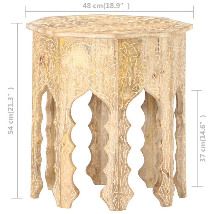 Masă laterală, Ø48 cm, lemn masiv de mango - WALTI WALTI